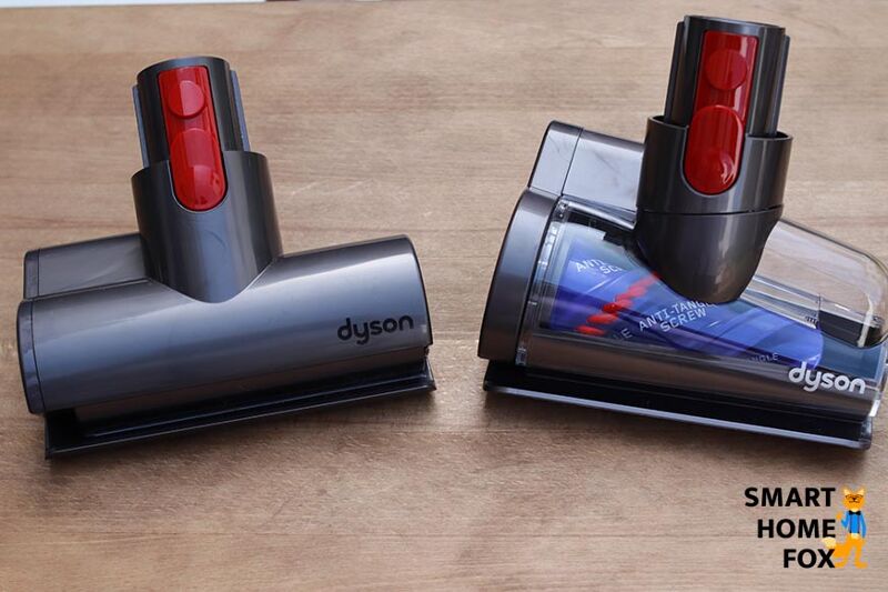 The Mini Electric Brush vs the Anti-Hair Nozzle from above